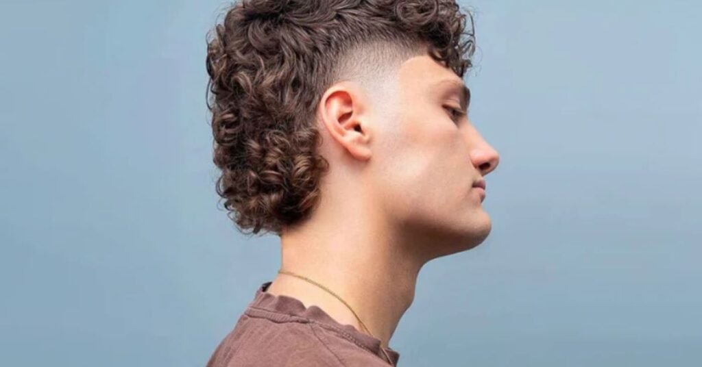 men hairstyle with mullet inspired shape