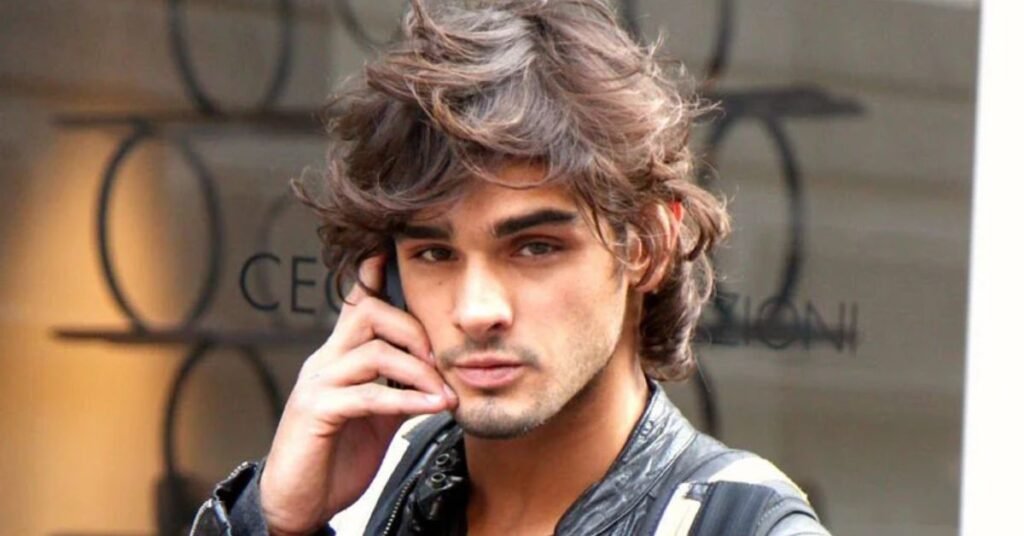 Curly hair styled in messy layers