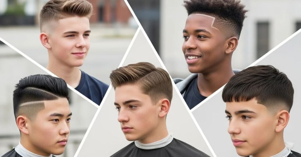 Hair styling process close-up