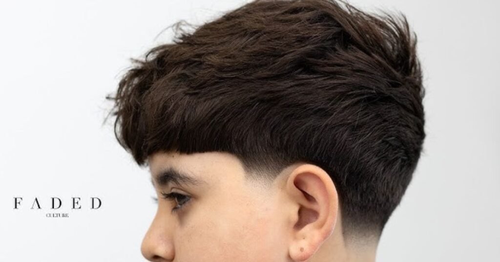 Mid Taper Fade with Textured Fringe