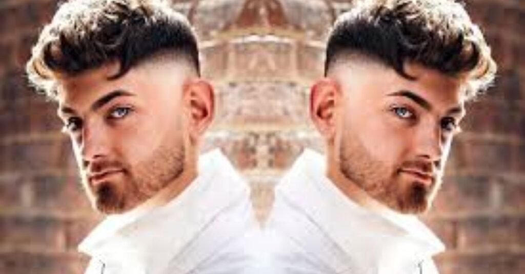 high fade style on Black hair with sharp edges