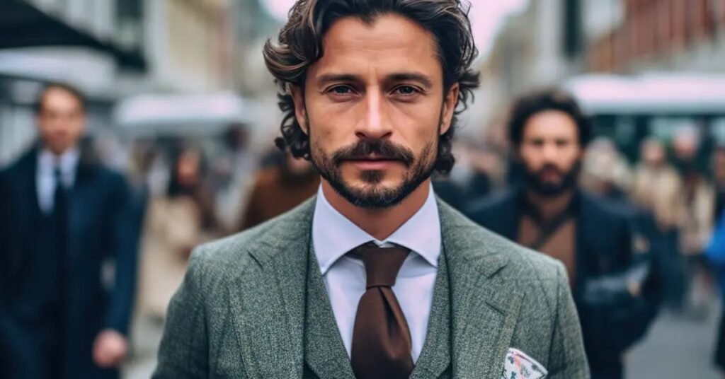 wavy layered hairstyle for men